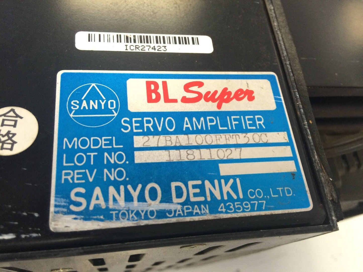 Kawasaki Sanyo Denki 27Ba100fft30c Servo Amplifier Ag1,Bl Super A100,Bg