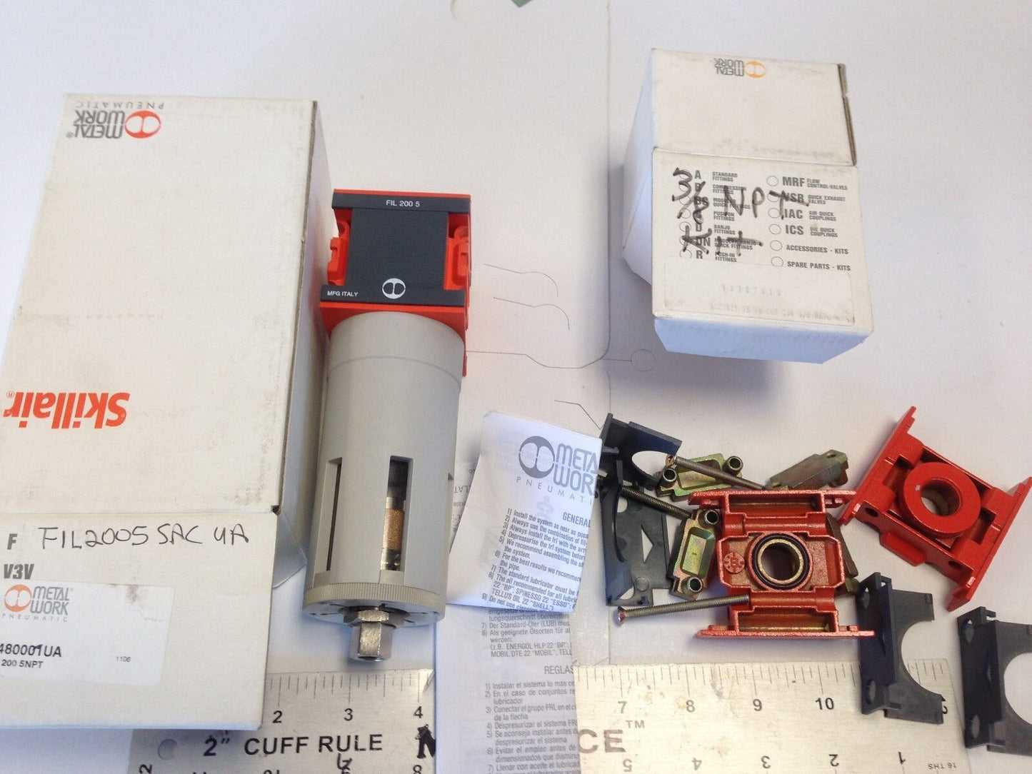 Metal Work 3480001Ua Pneumatic Filter Fil 200 5 & 3/8" Plate Kit Regulator,Dg
