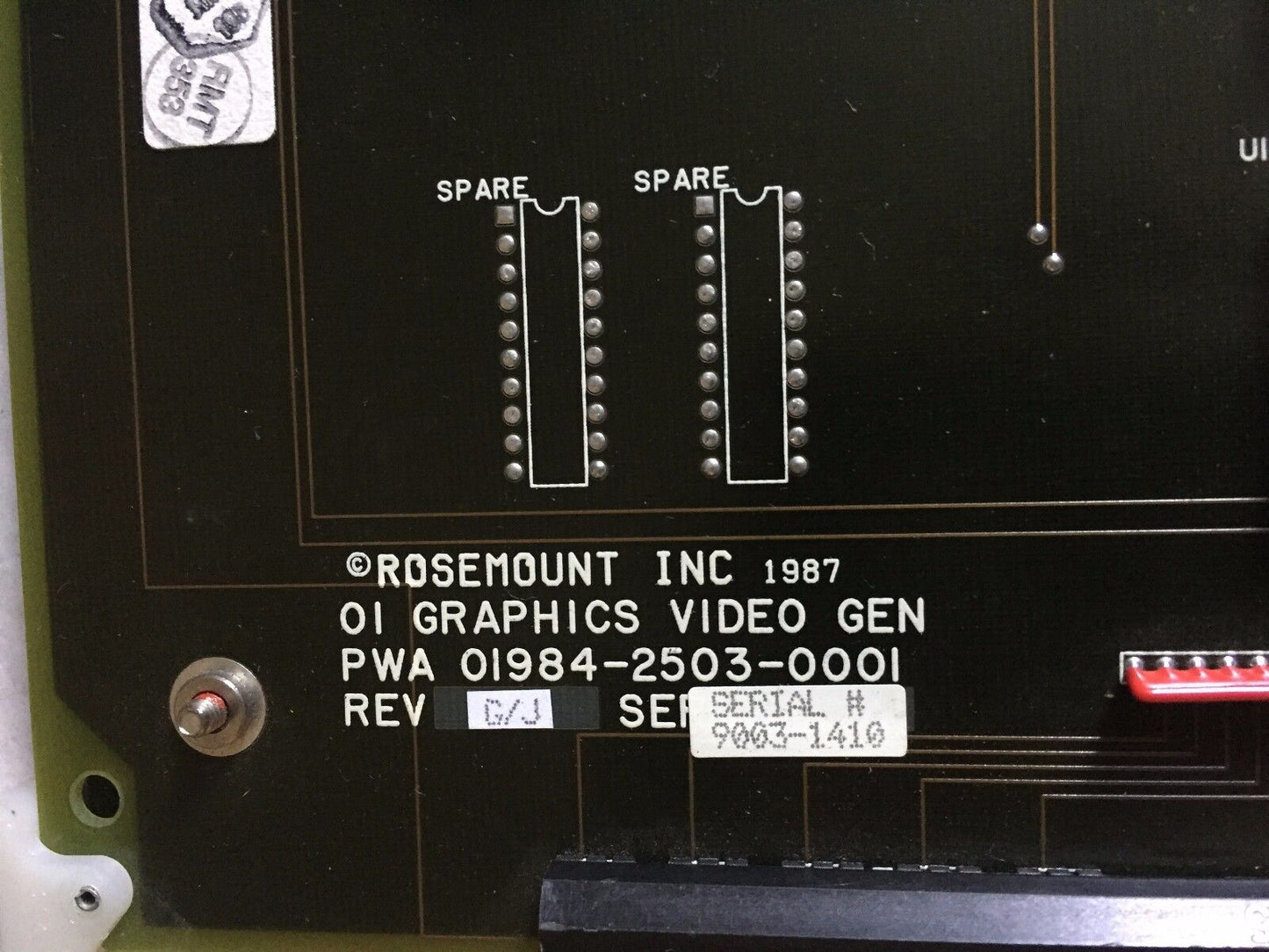 New Rosemount Oí Graphics Video Gen,Pwa 01984-2503-0001 Rev G/J,Circuit Board,Cx