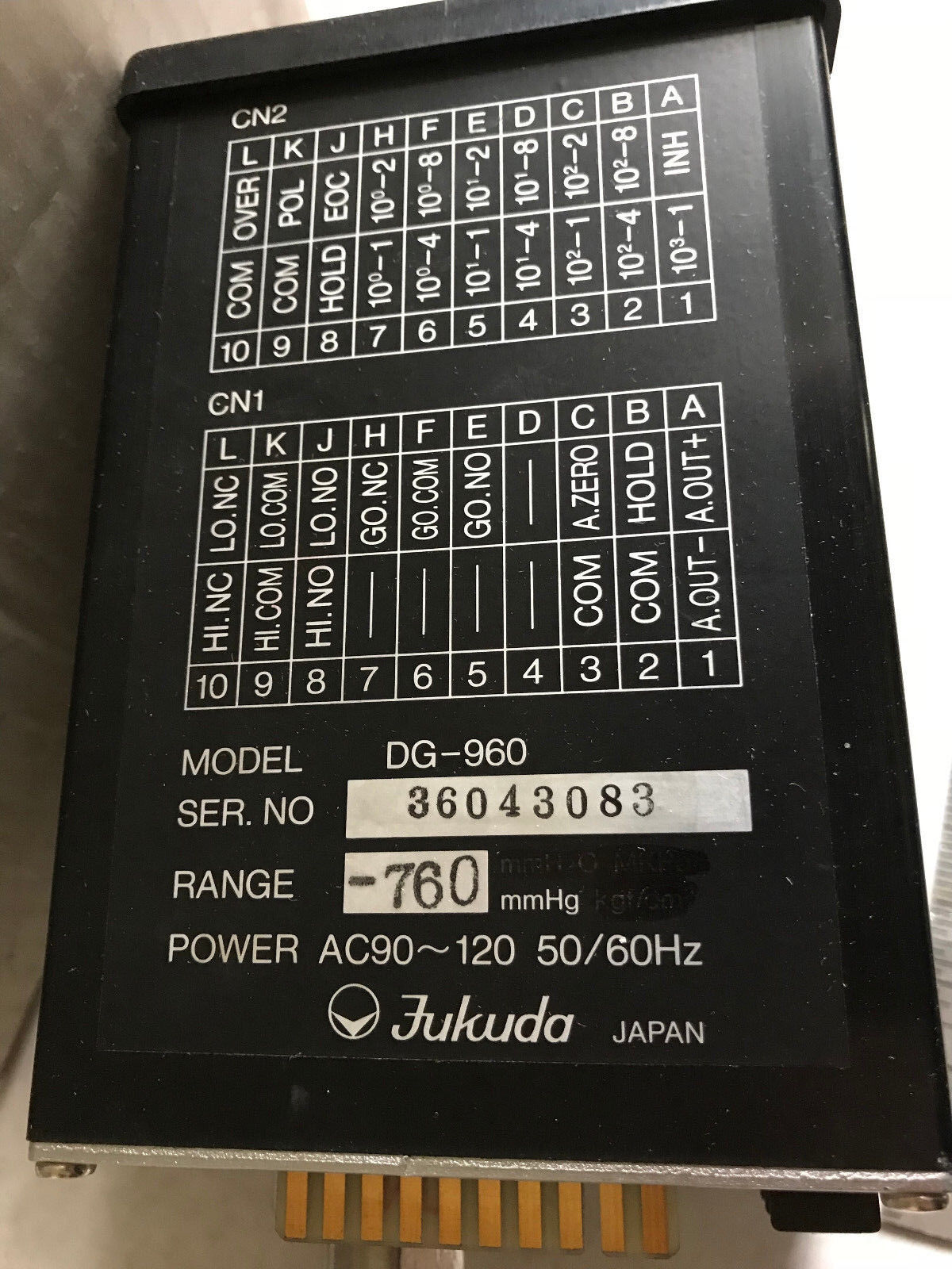 New Fukuda Dg-960,Jukuda Dg-960 Digital Manometer  -760Mmhg Range ,Eq