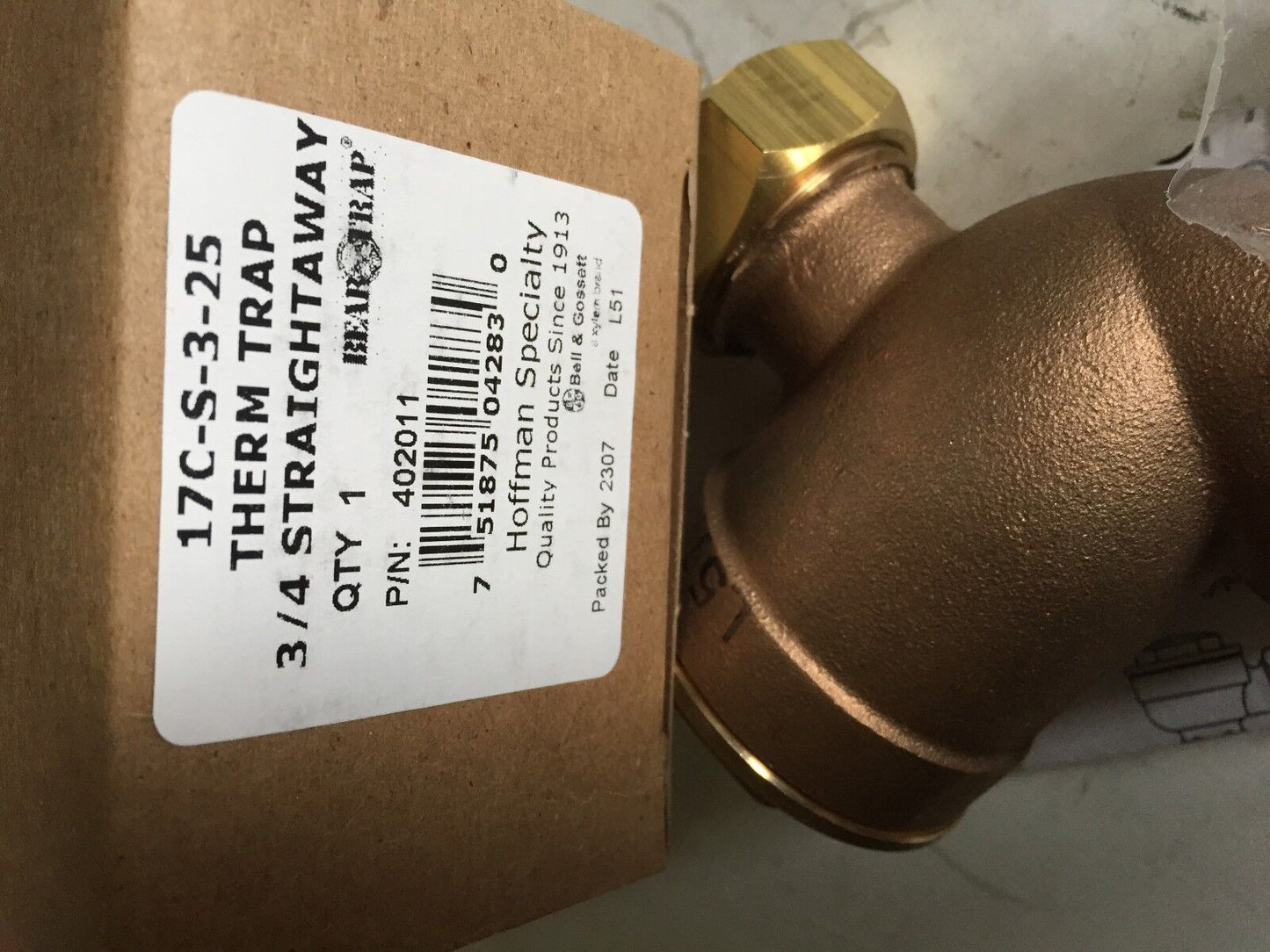 New 3/4" Hoffman 17C-S-3-25,No 17C,Ab0715 Steam Trap Valve ,Te