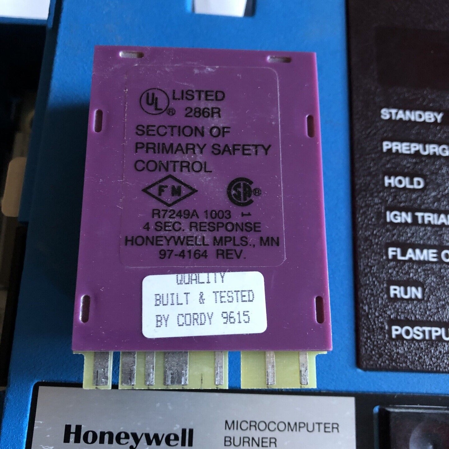 Honeywell Bc7000l 1000 W/R7249a 1003 Microcomputer Burner System,Bc7000l 1000,Bp