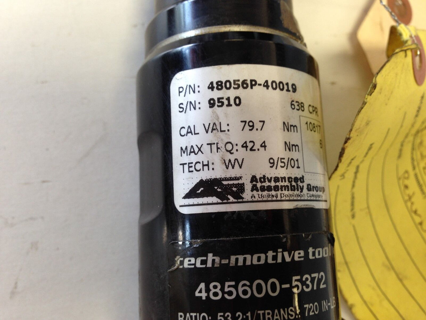 Advanced Assembly 48056P-40019 Straight Nutrunner,79.7 Cal,3/8" Drive 638 Cpr,Bb