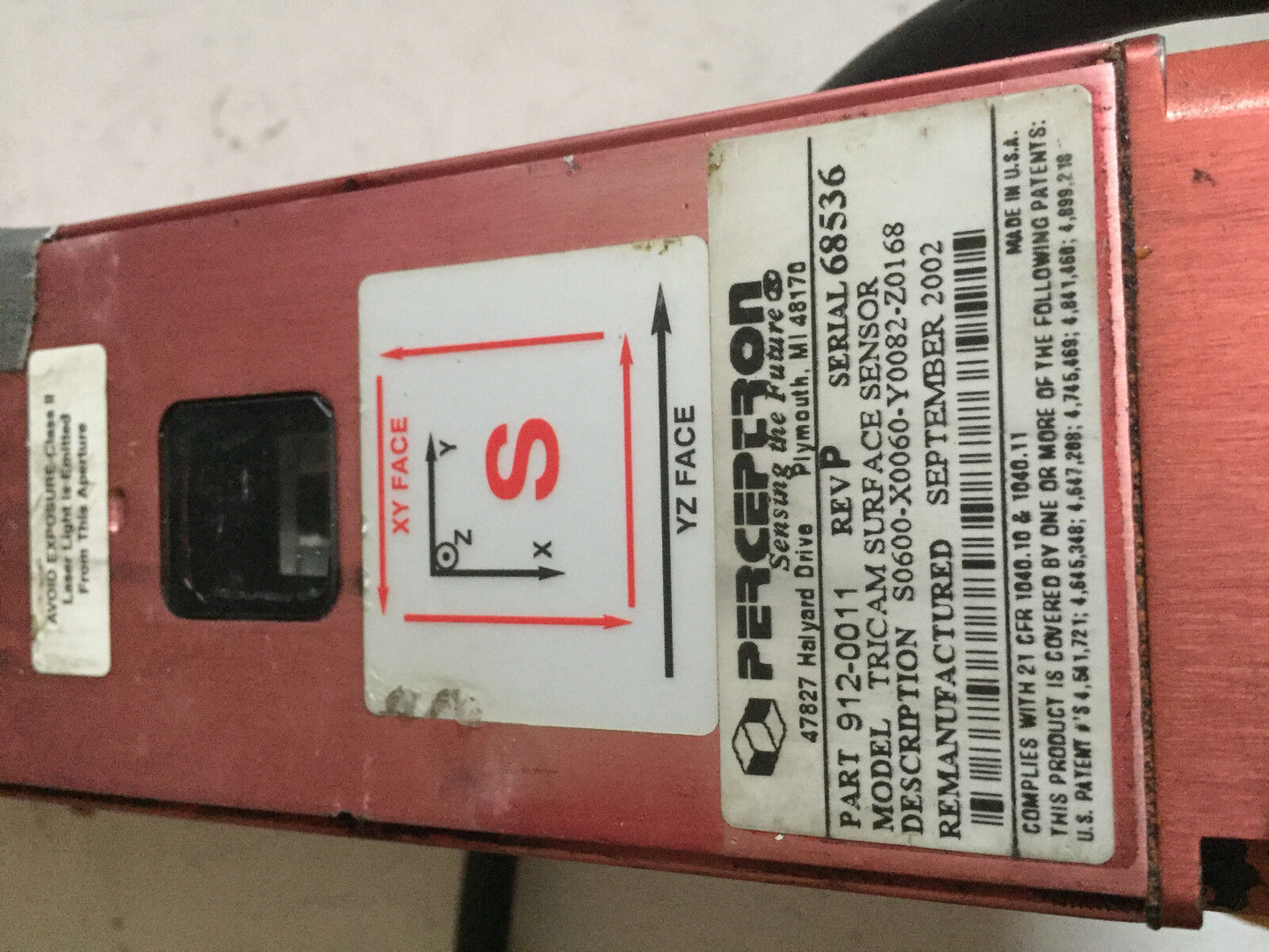 Perceptron 912-0011, S0600-X0060-Y0082-Z0168,Tricam Surface Sensor,Ec,Ed,Bw
