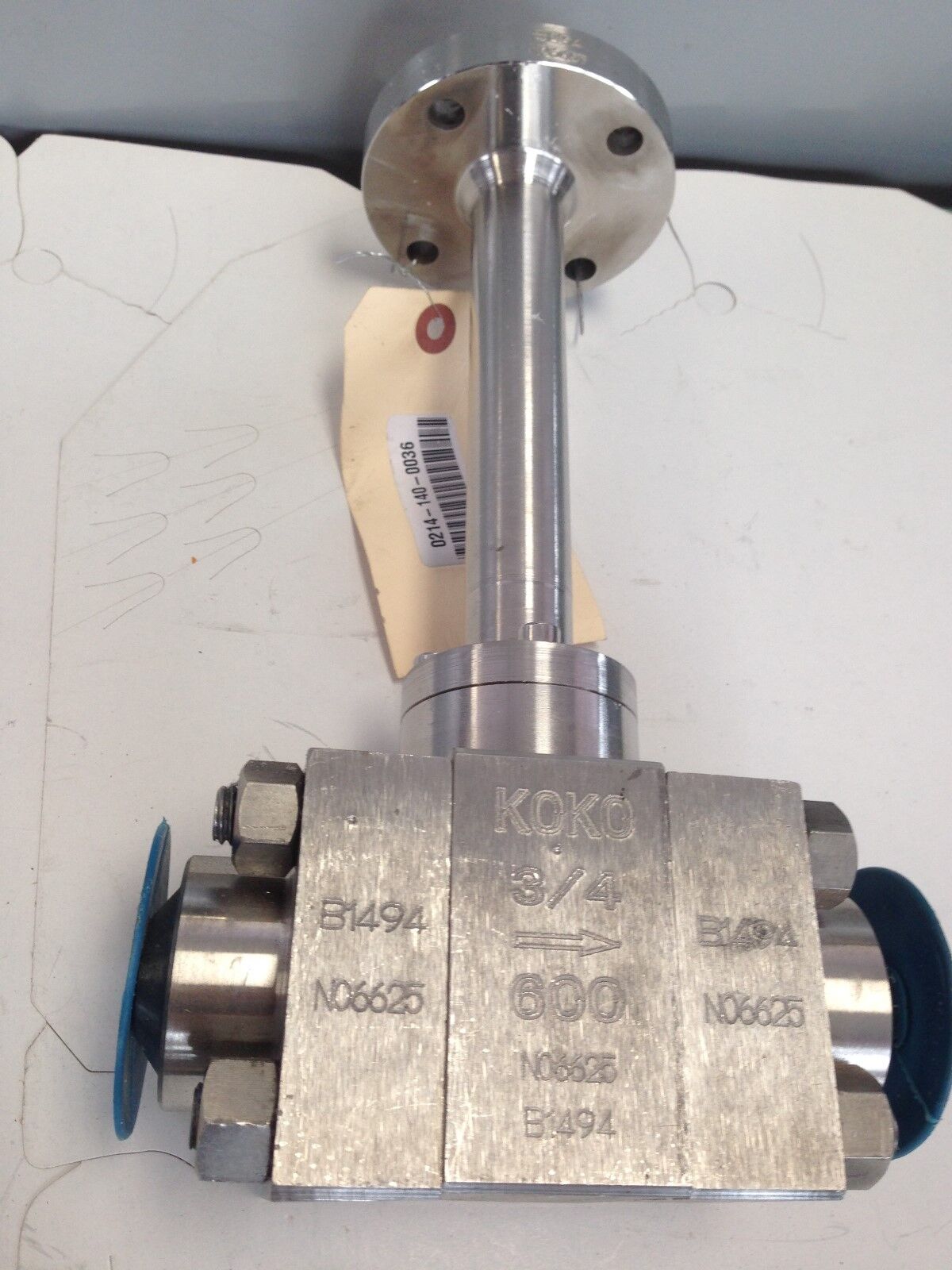 New Koko N06625 3/4" Sanitary Fitting Valve,B1494 Ss,Ey