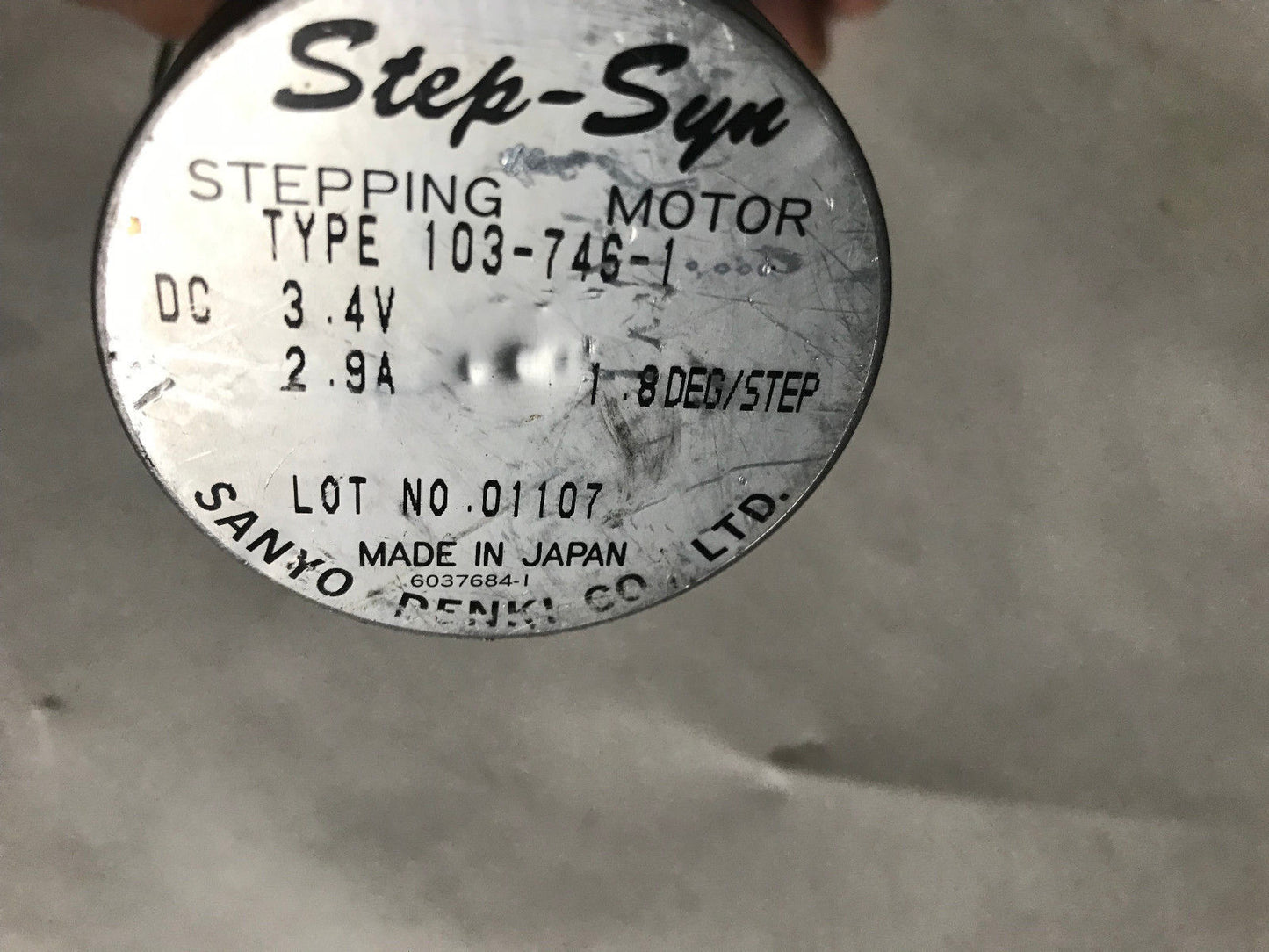 New Sanyo Step Syn 103-746-1 Stepping Motor 3.4V,2.9A 1.8 Deg,01107,6037584-1,Sc