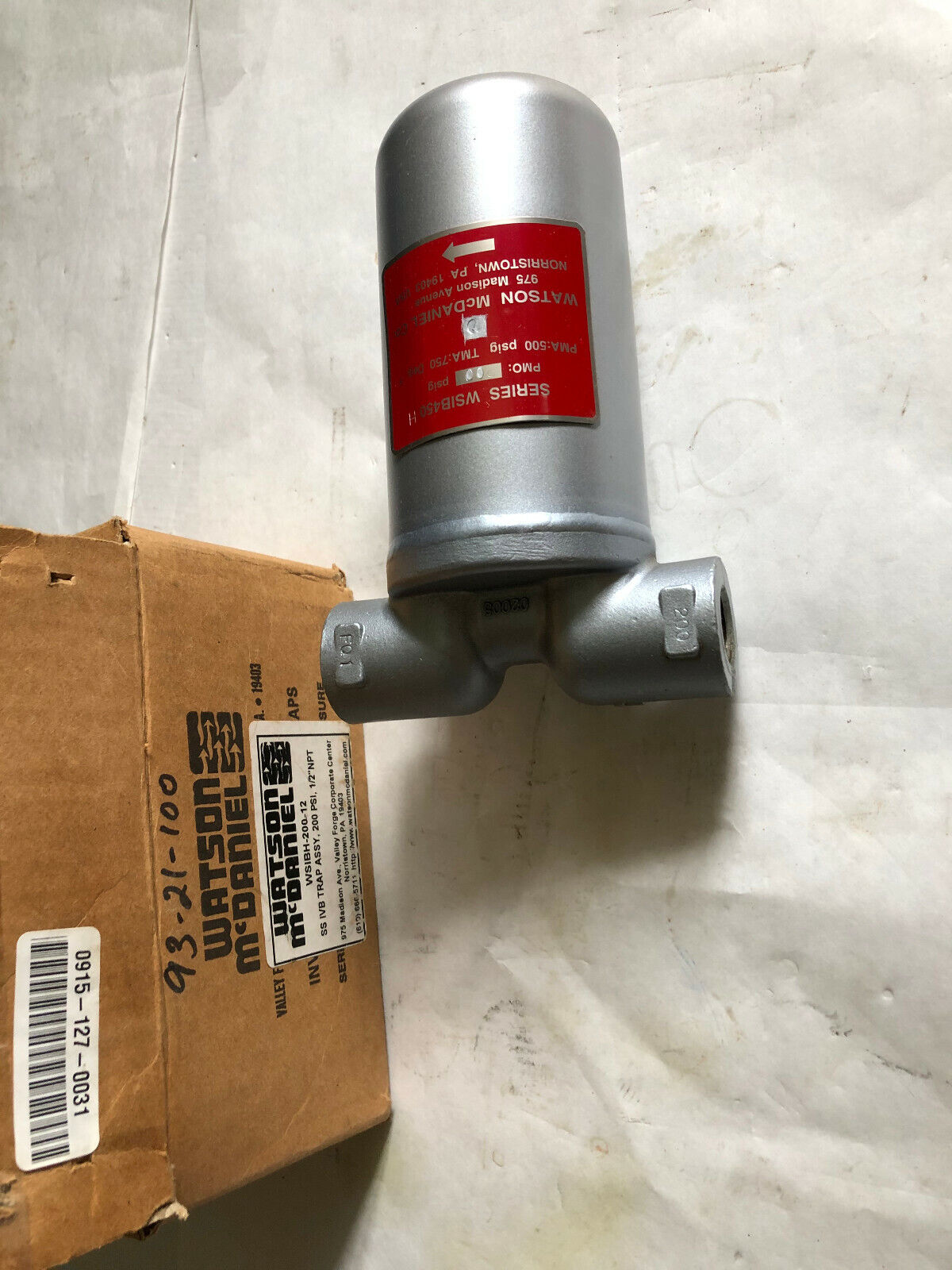 New 1/2" Watson Mcdaniel Wsib450 H,Wsibh-200-12,02005,Cf3 Bucket Steam Trap,Ac
