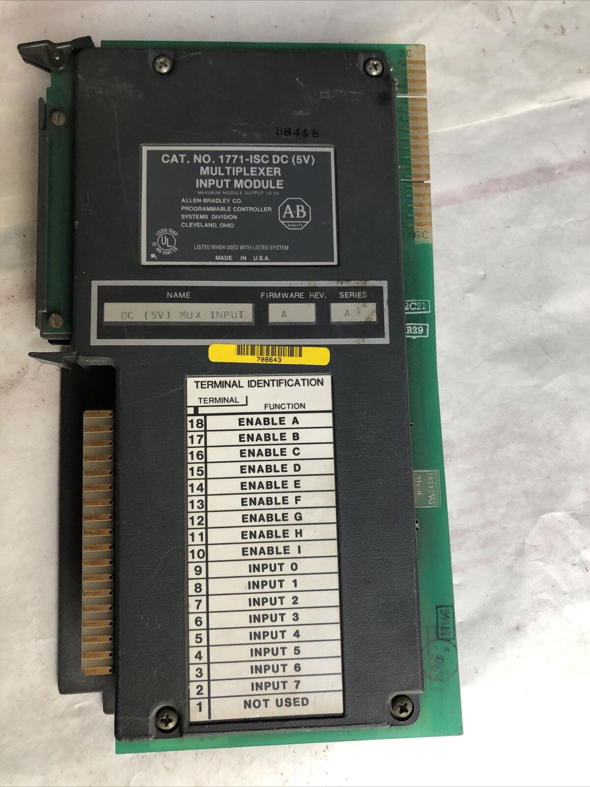 Allen-Bradley 1771-Isc Dc (5V) Allen Bradley Input Module Multiplexer,Ff