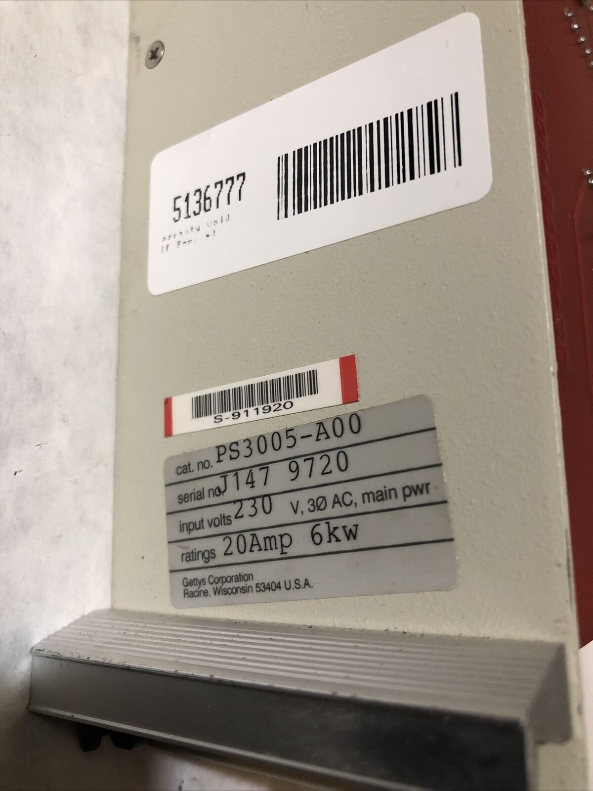 Aeg Ps3005-A00 Elwood Ac Servo Gettys Power Supply 55-0077101,Ps3005a00,So,By