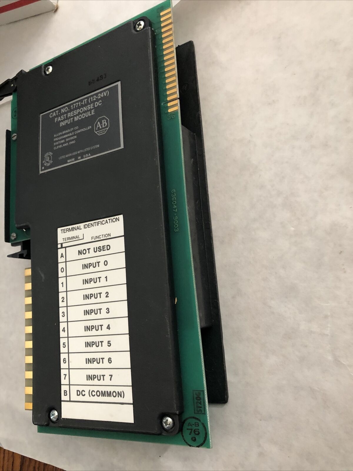 New Old Allen Bradley 1771-It (12-24V) Fast Response Dc Input Module, 1771-1T,Dc