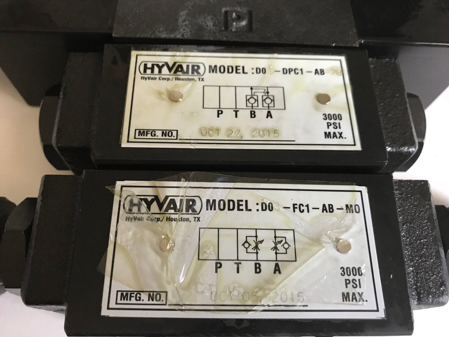 Parker D1vw004cnyw,Hyvair D0-Dpc1-Ab,D0-Fc1-Ab-Mo Hydraulic Solenoid Valve,St