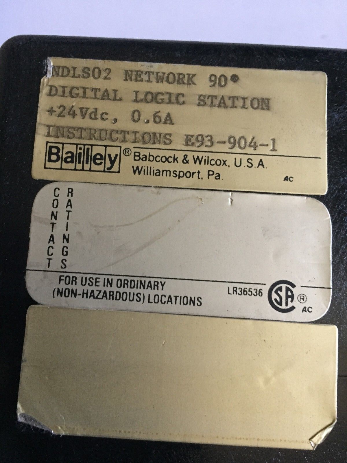 Bailey Ndls02,Network 90 Module Digital Logic Station Ma,E93-904-1,Ff