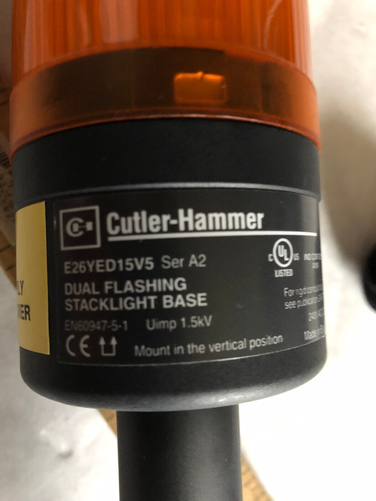 Cutler Hammer E26yed15v5 Dual Flashing Stack Light Ddc3 Light Beacon Assembly,Az
