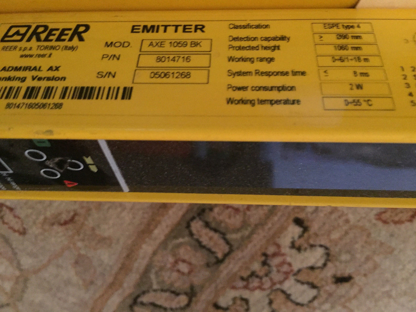 Reer Axr 1059 Bk,Axe 1059 Bk,8014717 Safety Light Curtains Emitter & Receiver,Ck