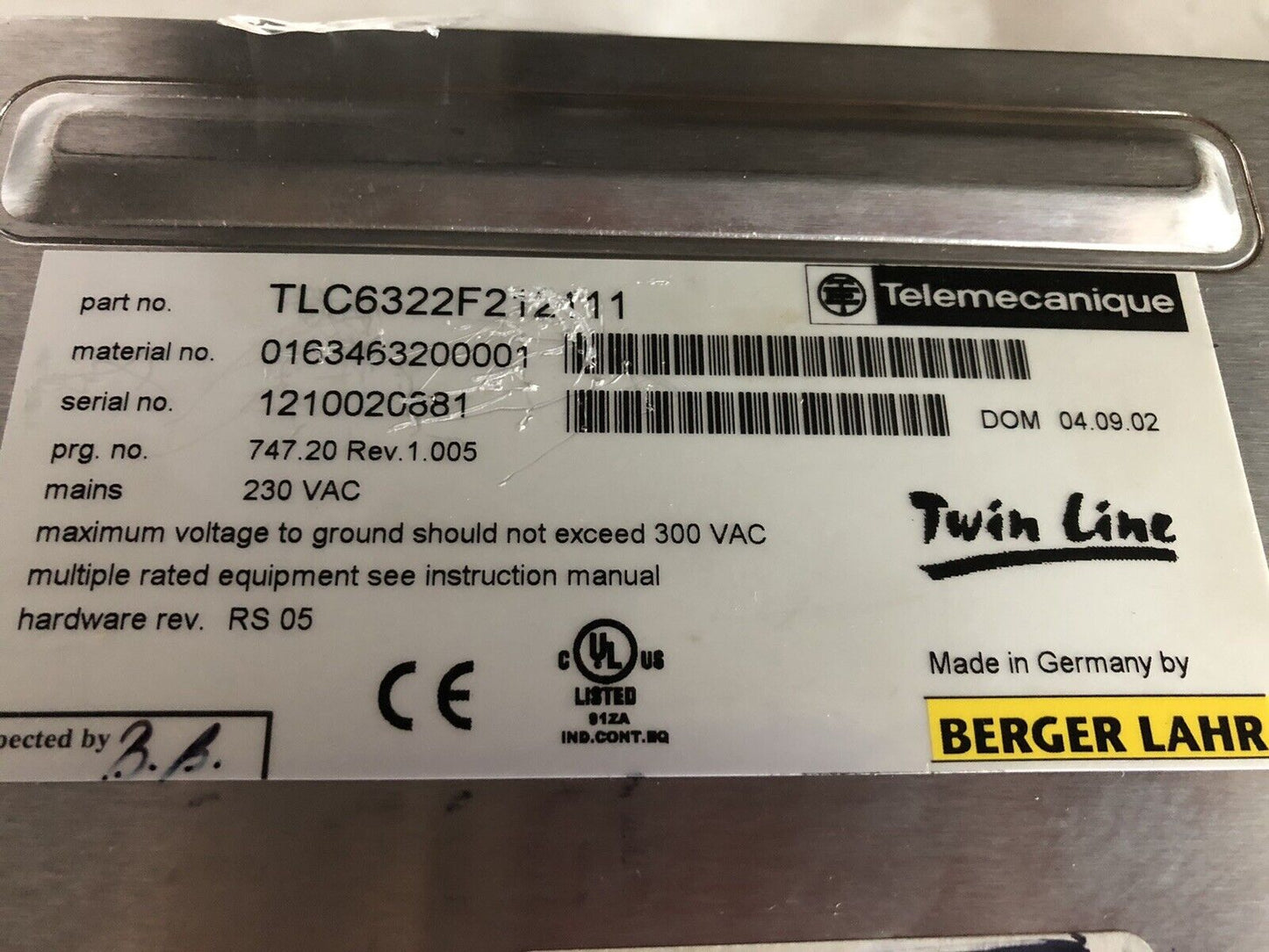 Telemecanique Tlc6322f212111,0163463200001 Berger Lahr,Se