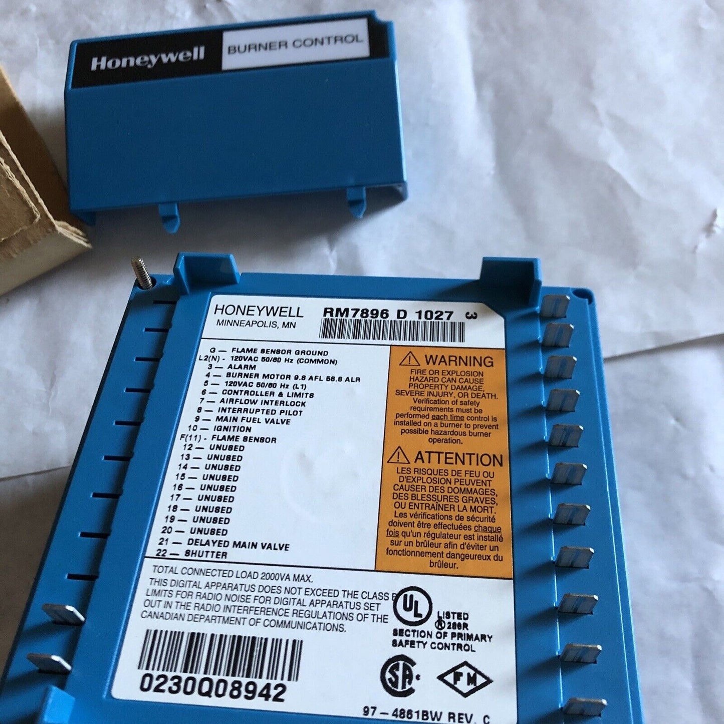 New Honeywell Rm7896 D 1027, Rm7896d1027 Burner Control,Ec