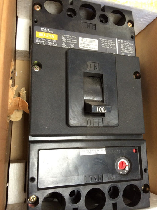 New Fuji Bu-Jha2100 Circuit Breaker, 100A, 480Vac/250Vdc, 2-Pole Fuji Bu-Jha,Bi