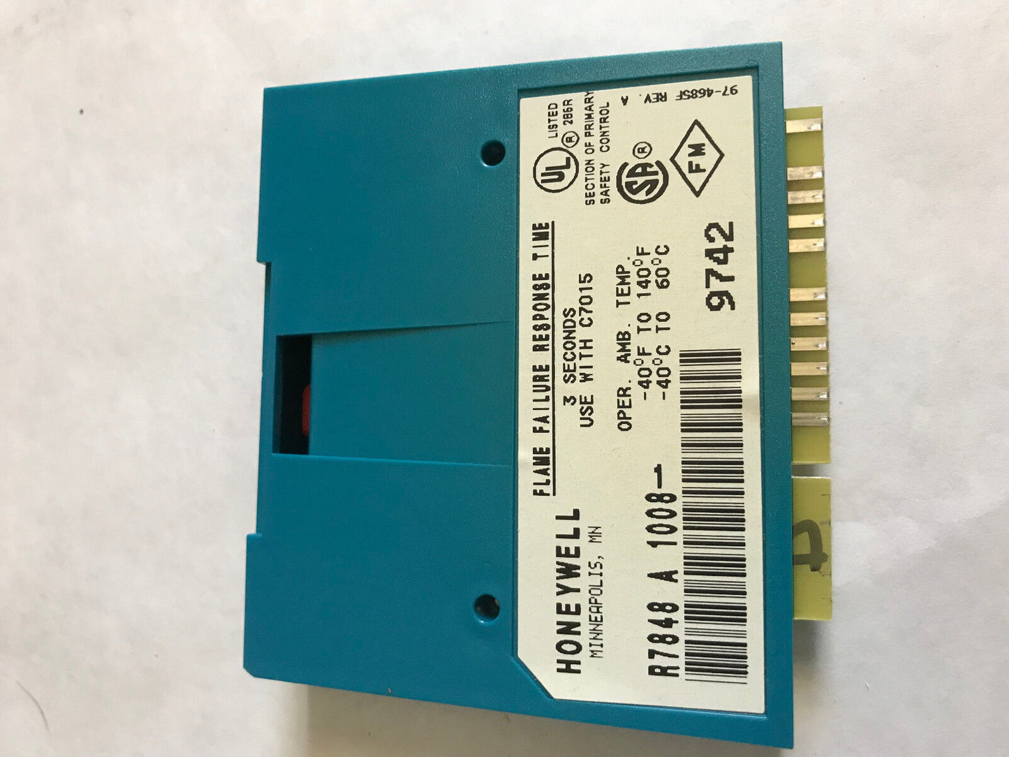Honeywell R7848 A 1008,Honeywell Infrared Flame Amplifier Burner Control,Er,Tl