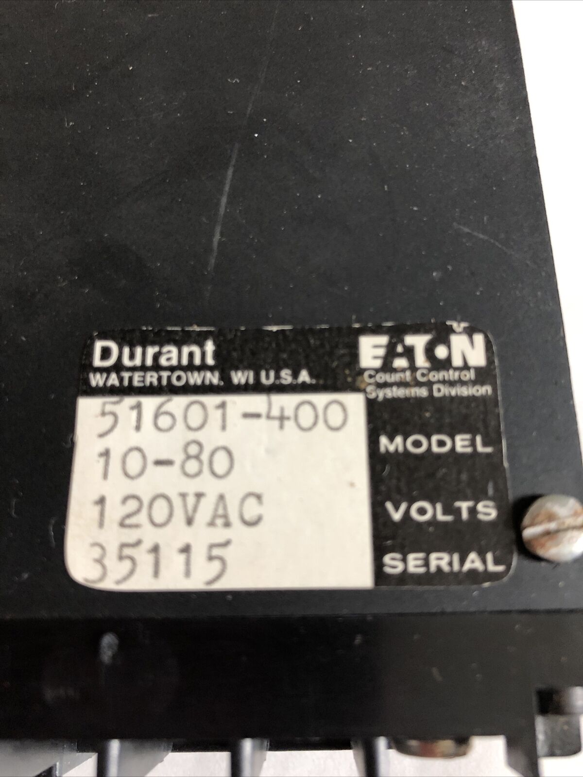 Durant 51601-400,Solid State 1601, Eaton Counter Indicator 120Vac ,Fb