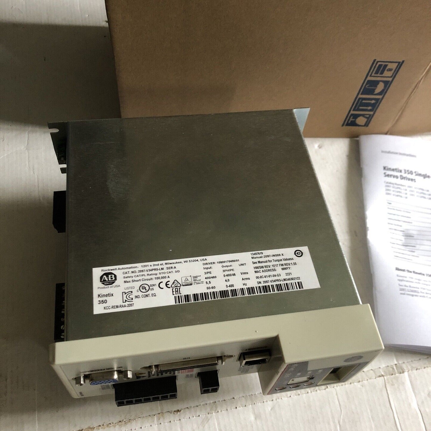 New Allen Bradley 2097-V34pr5-Lm Kinetix 350 Servo Drive,2097 V34pr5lm,Cu