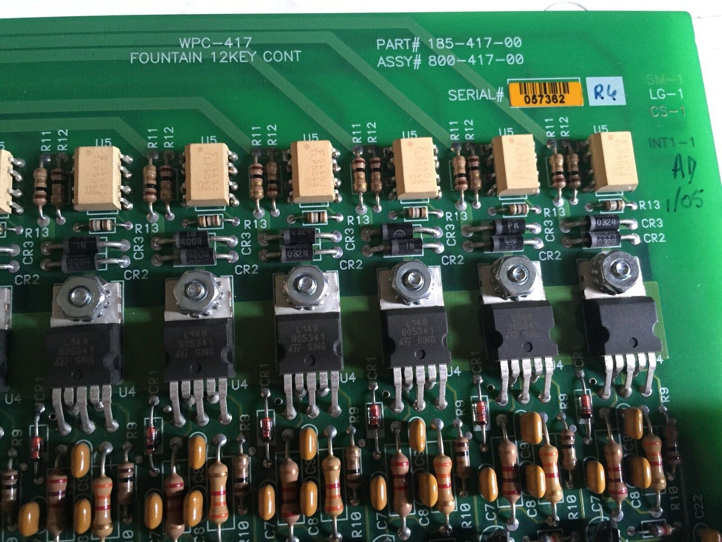 Web 185-417-00,800-417-00 Printing Fountain 12Key Cont,Wpc-417,Ti