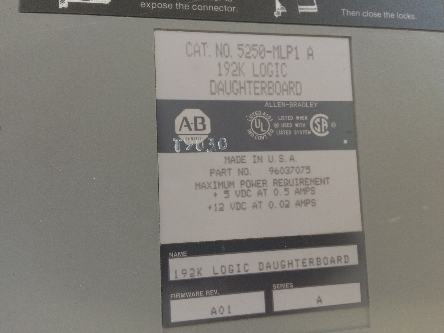 Allen Bradley  5250-Mlp1 A, 192K Logic Daughter Board,Sh
