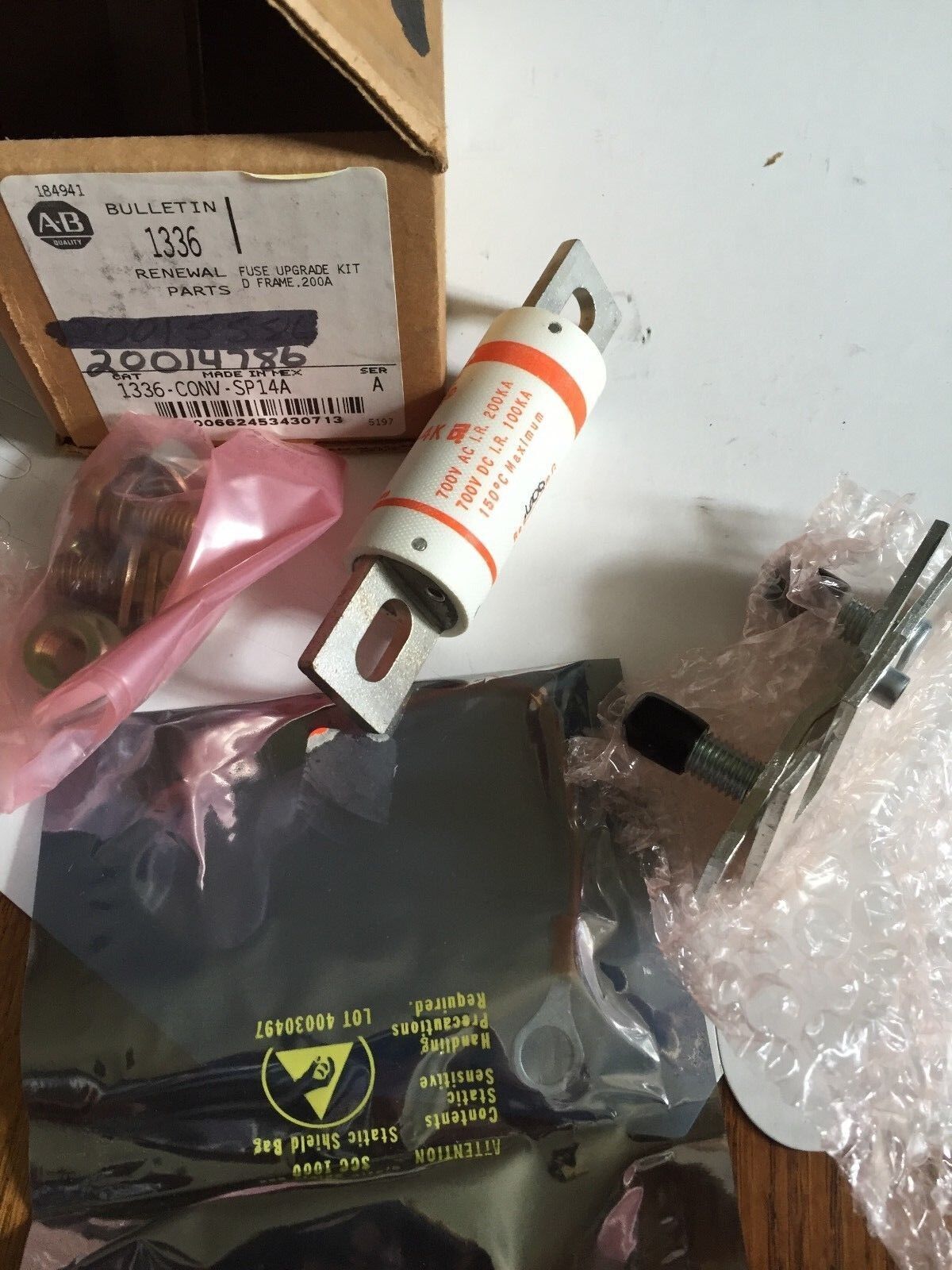 New Allen Bradley A70qs200-4K,1336Convsp14a Fuse Upgrade Kit D Frame 200A,Tc