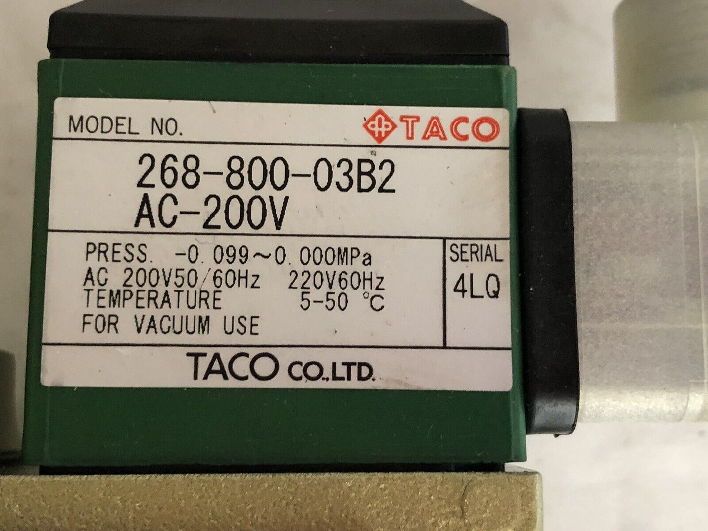 New Taco 268-800-03B2 Ac-200V Solenoid Valve, 1-1/4" Npt, 200Vac,Dl