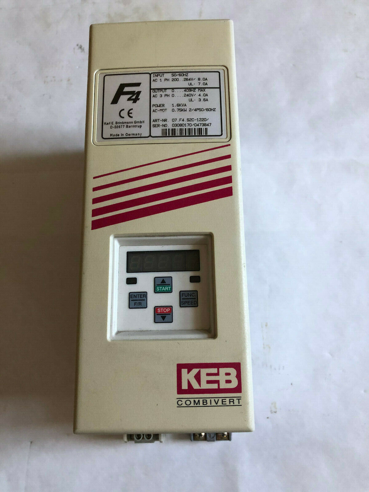 Keb 07. F4. S2c-1220/  Combivert F4 Control  07.F4.S2c-1220,E167544,Sj