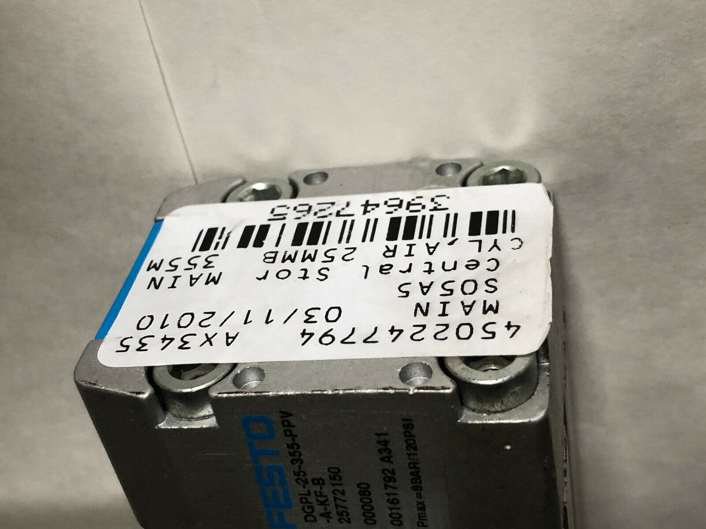 New Festo Dgpl-25-355-Ppv-A-Kf-B Pneumatic Linear Drive,Dgpl-25-35,120Psi Max,St