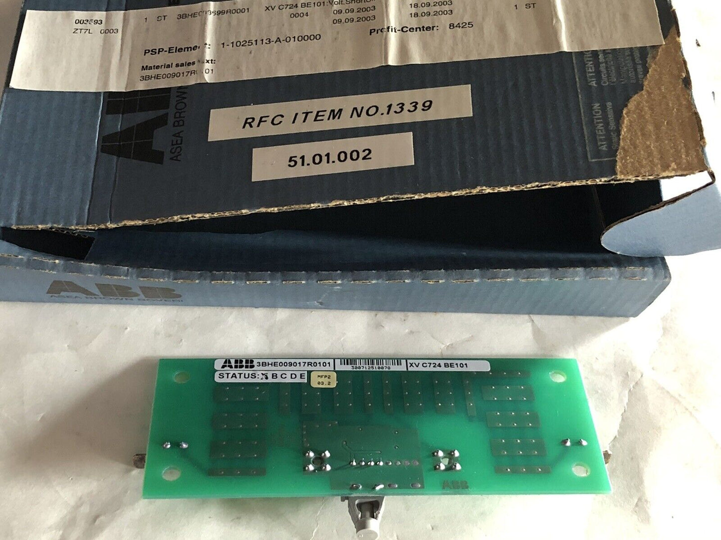 New Abb 3Bhe009017r0101,3Bhe008950 P201,Asea Brown Boveri Pc Board Vlscd,Ex