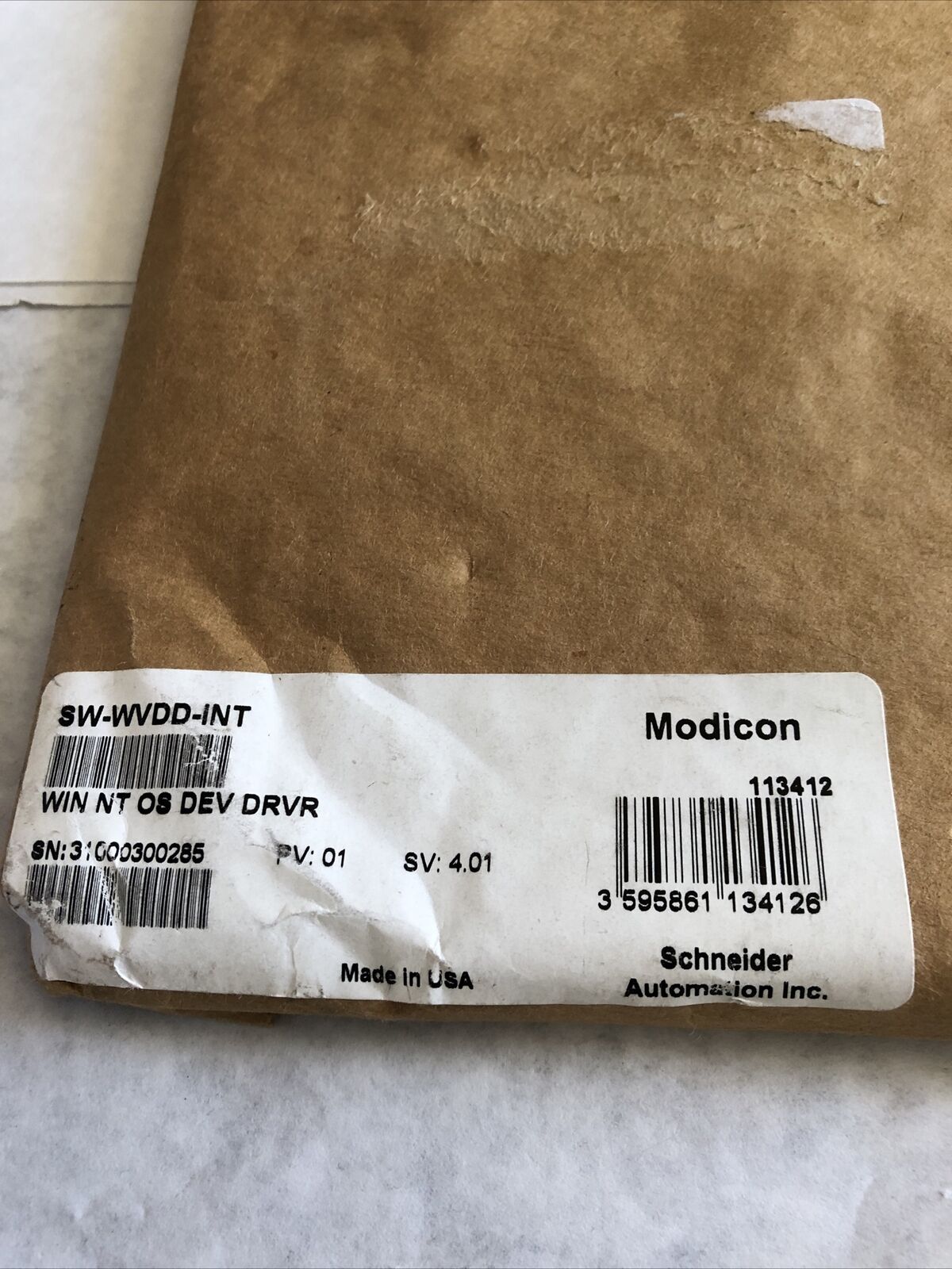Gould 043509325, Modicon Sw-Wvdd-Int Windows Nt Os Dev Driver Intel,Software,Ea