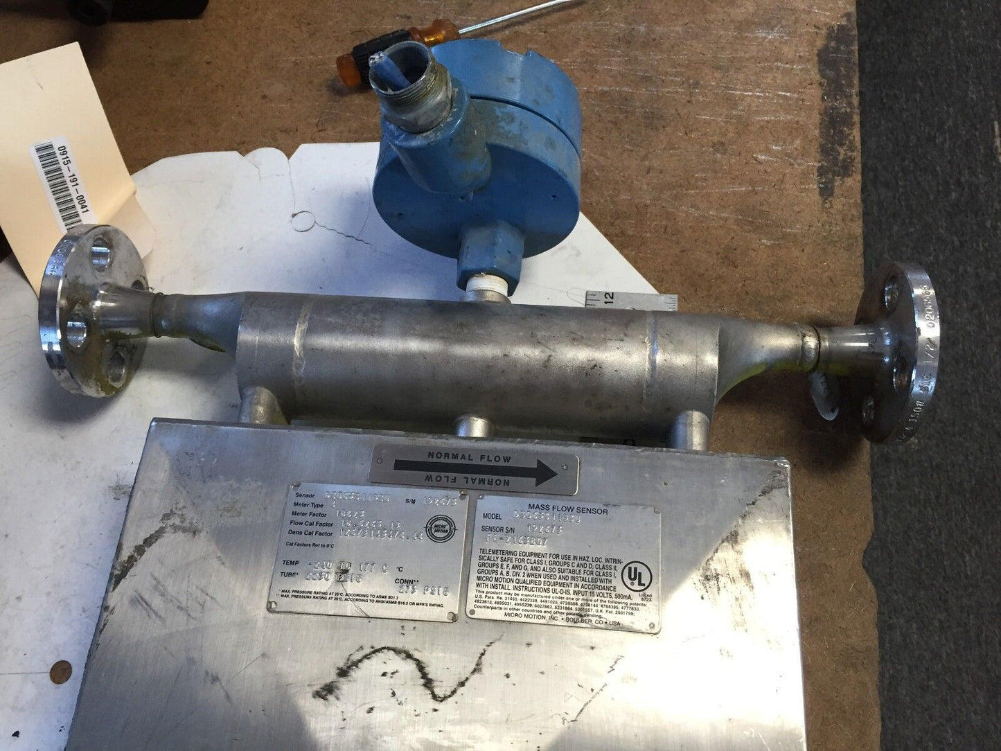 Micro Meter Micro Motion Ds065s113su Stainless Steel Mass Flow Sensor,Fd