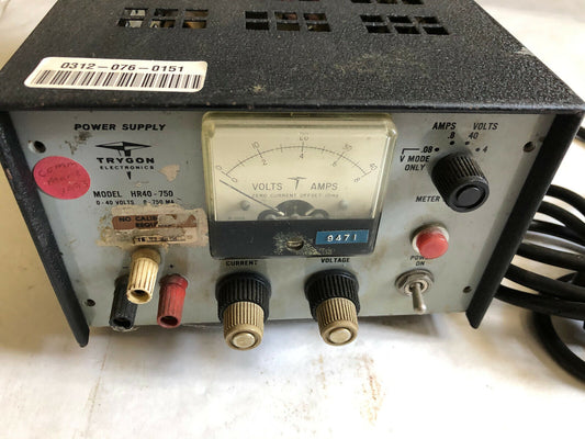 Trygon Hr40-750 Dc Power Supply, 0-40 Volts ,Ar