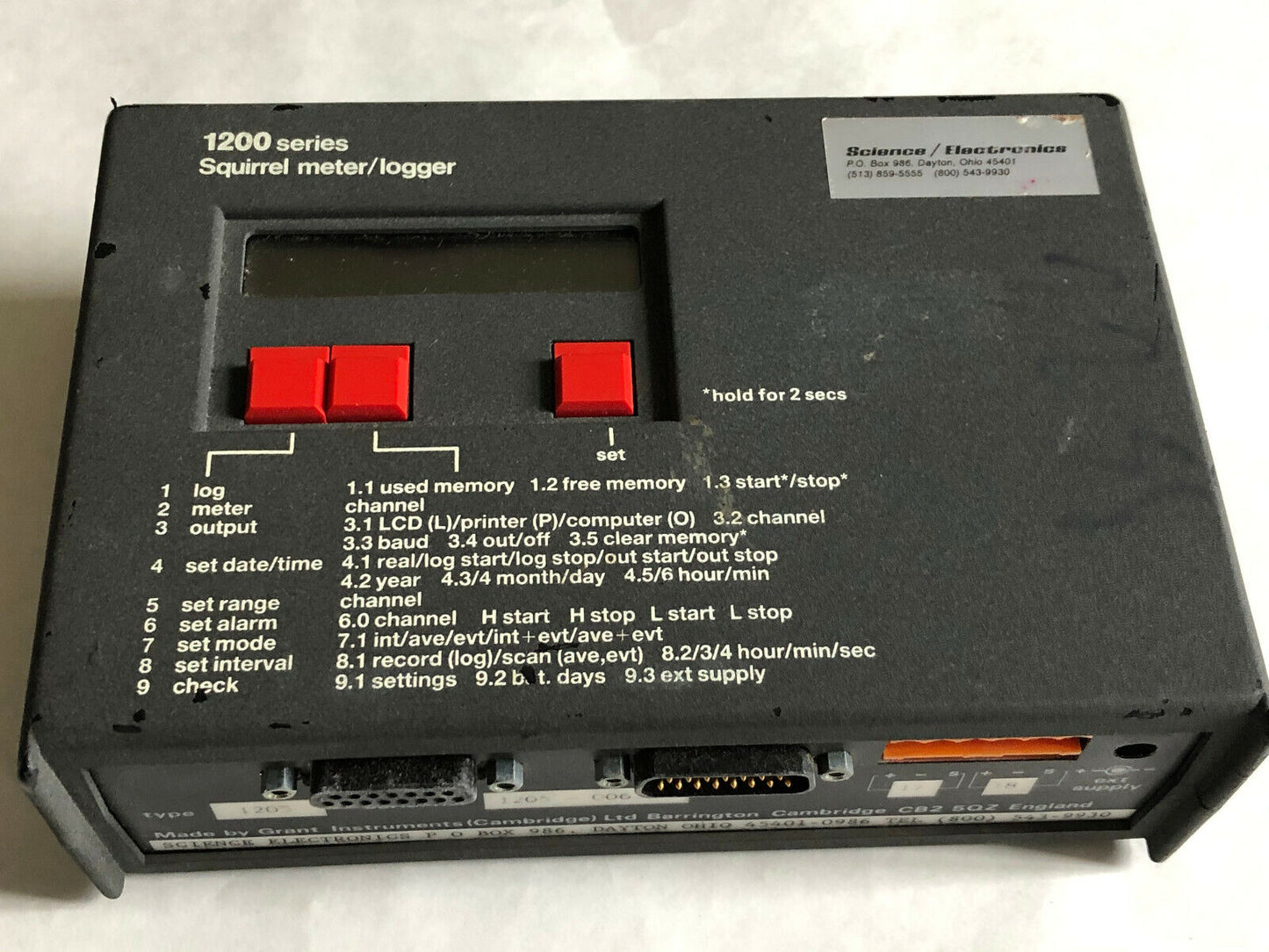 Grant 1205,1200 Series Science Electronics 1205 Data Logger  Squirrel Meter,Eh