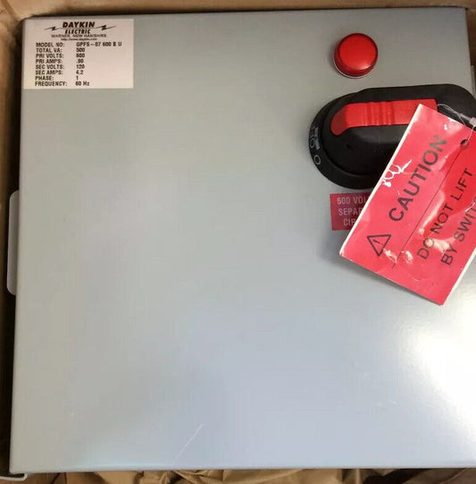 New Daykin Electric Gpfs-07 600 B U Transformer Disconnect, Gpfs-07 600 Bu ,Bn