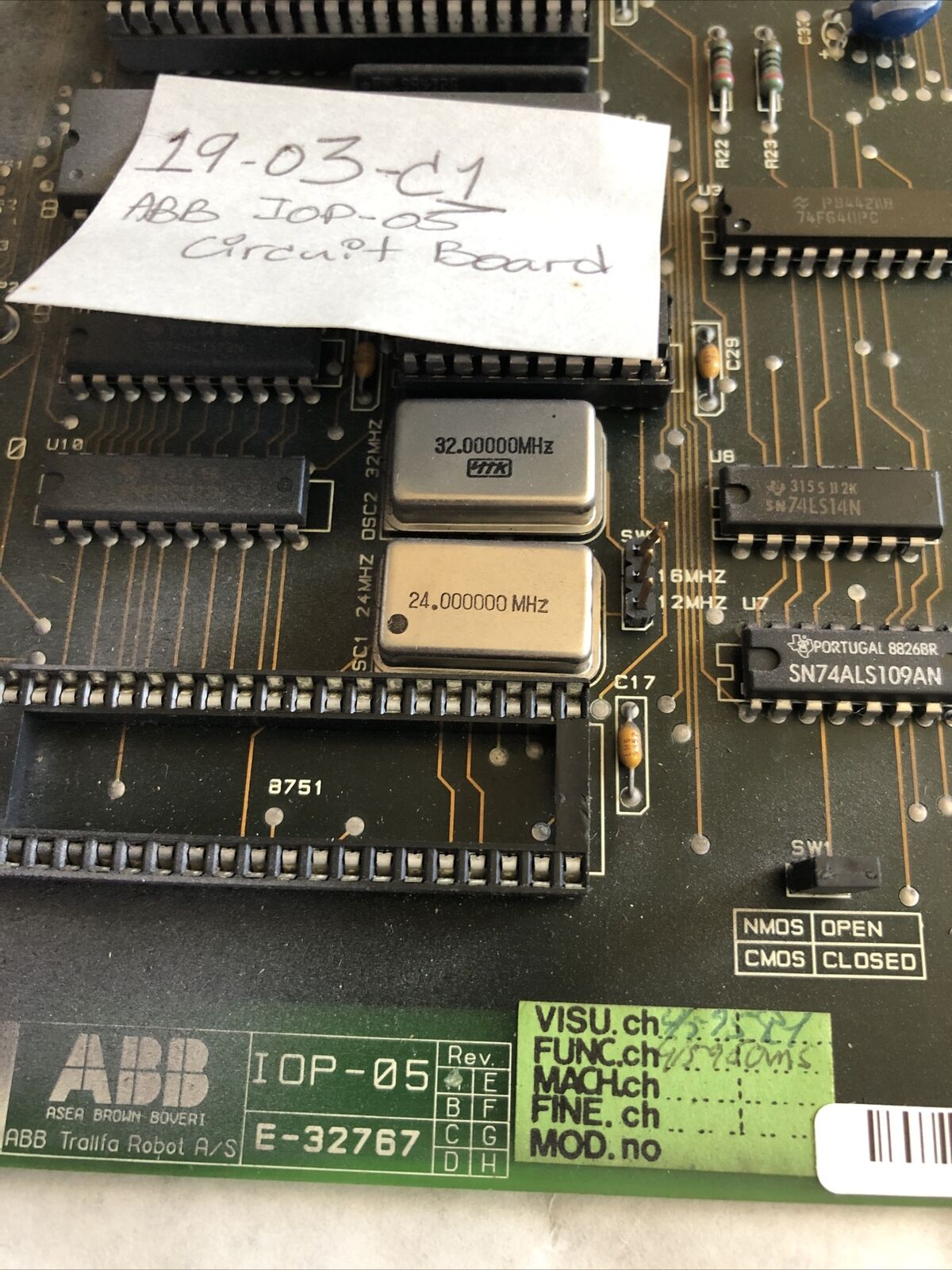 Abb Robotics Abb Iop-05,E-32767  I0p-05,E-32767 Control Board ,Bh
