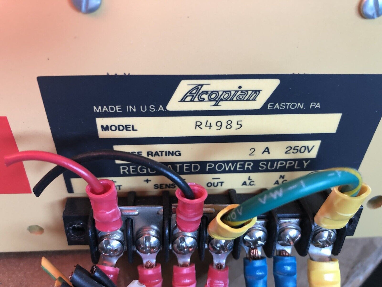 Acopian R4985 2A 250V Regulatd Dc Power Supply,Cm