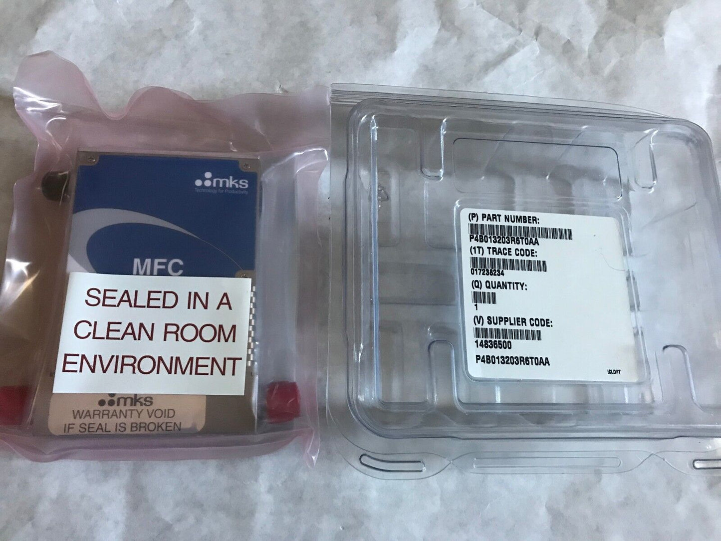 New Mks P4b013203r6t0aa,Mks Mfc Mass Flow Controller Gas N2, 2000 Sccm,,Ef
