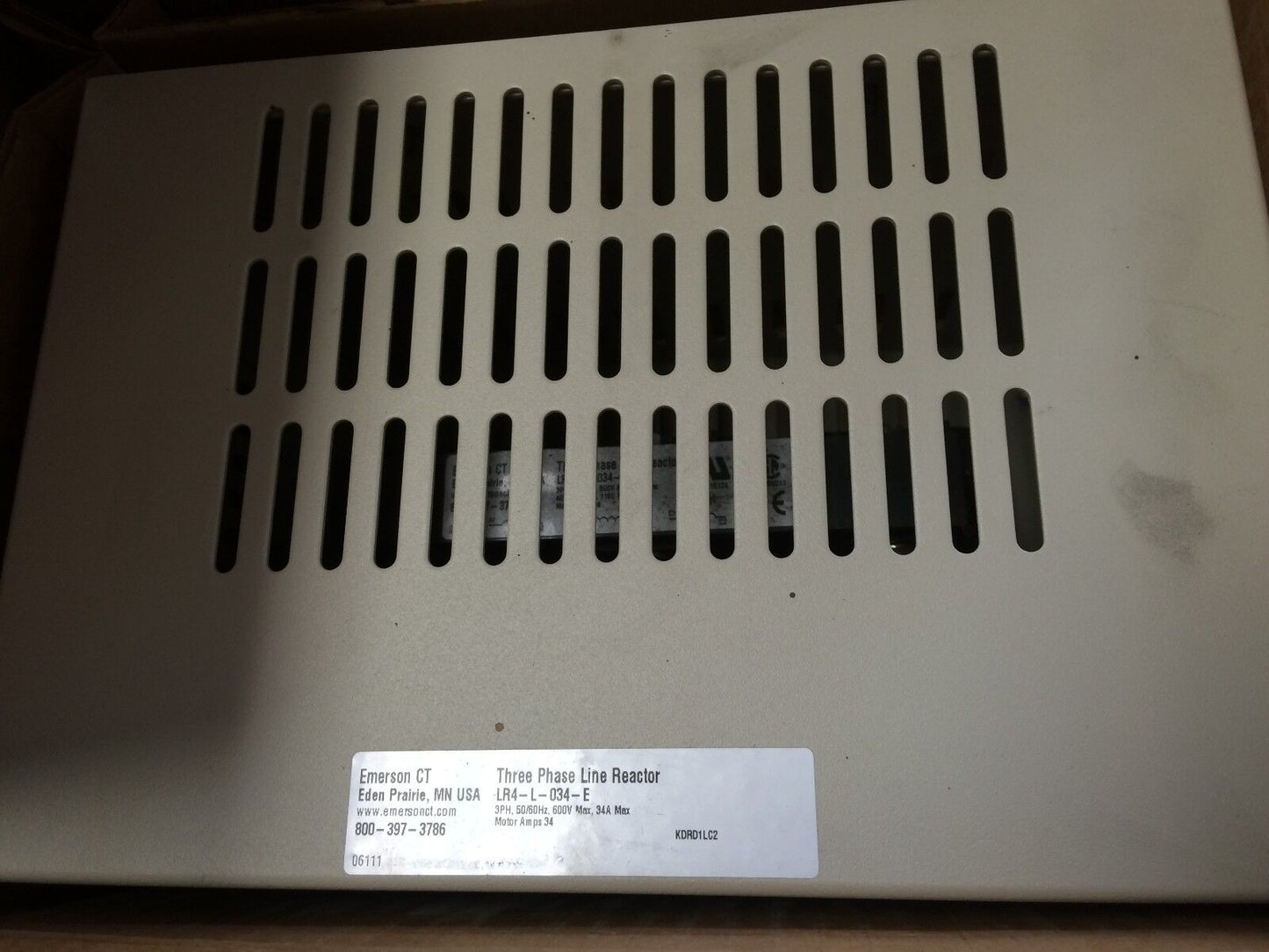 New Emerson Ct Lr4-L-034-E Three-Phase Line Reactor, 600Vac, 34A Ct Lr4-L-034,Bu