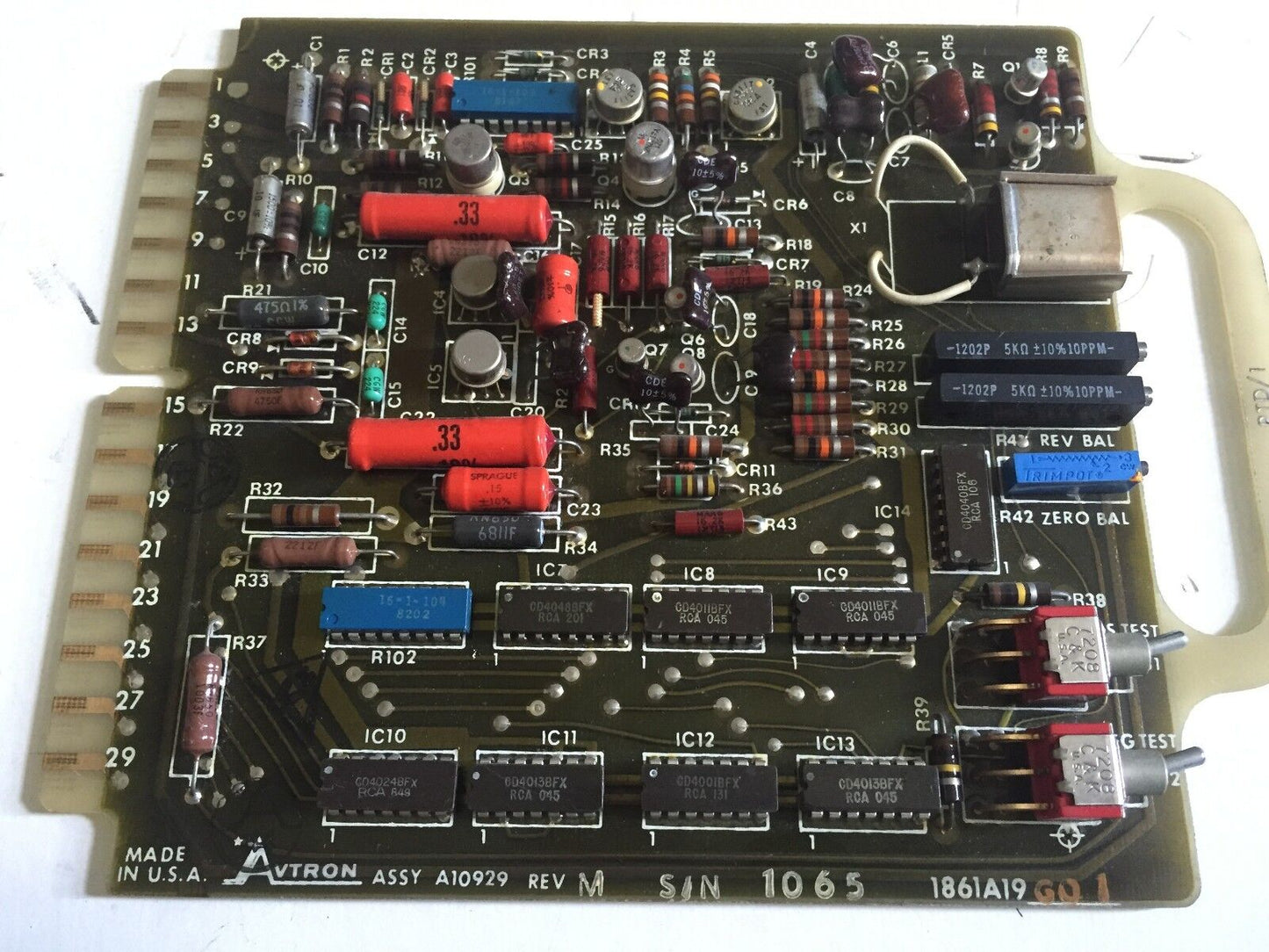 Avtron A10929 Convertor Board Model K660c For Westinghouse Drive,1861A19,Tg