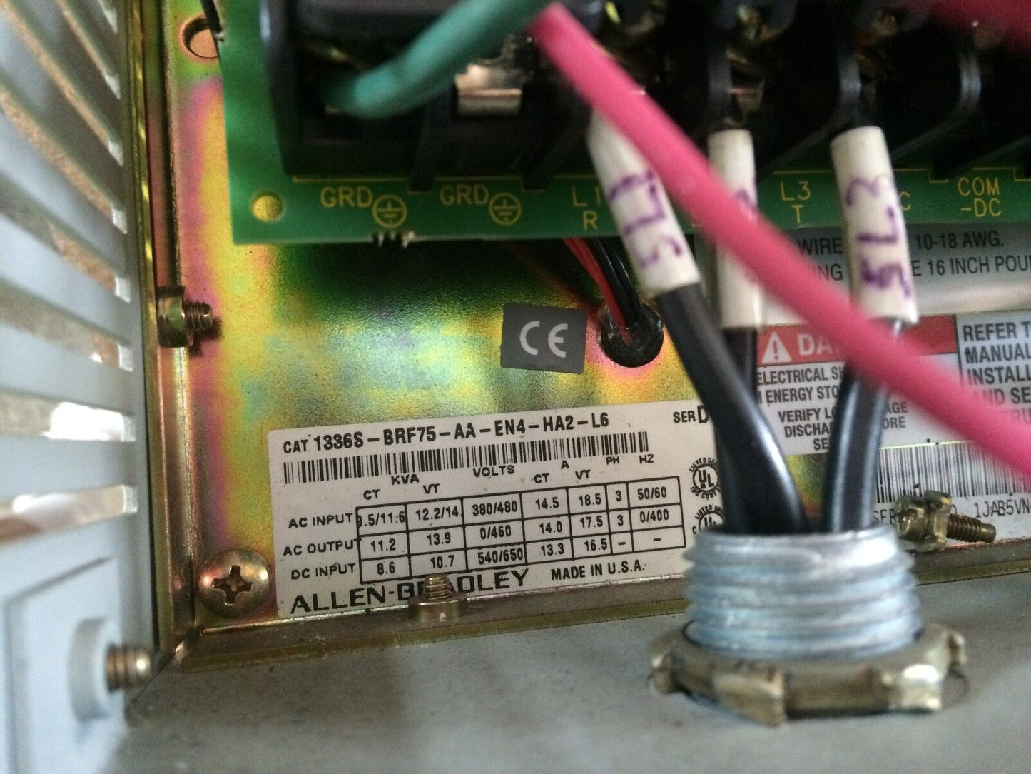 Allen Bradley 1336S-Brf75-Aa-En4-Ha2-L6,Vector ,1336S-En4,1336 Plus,Bh
