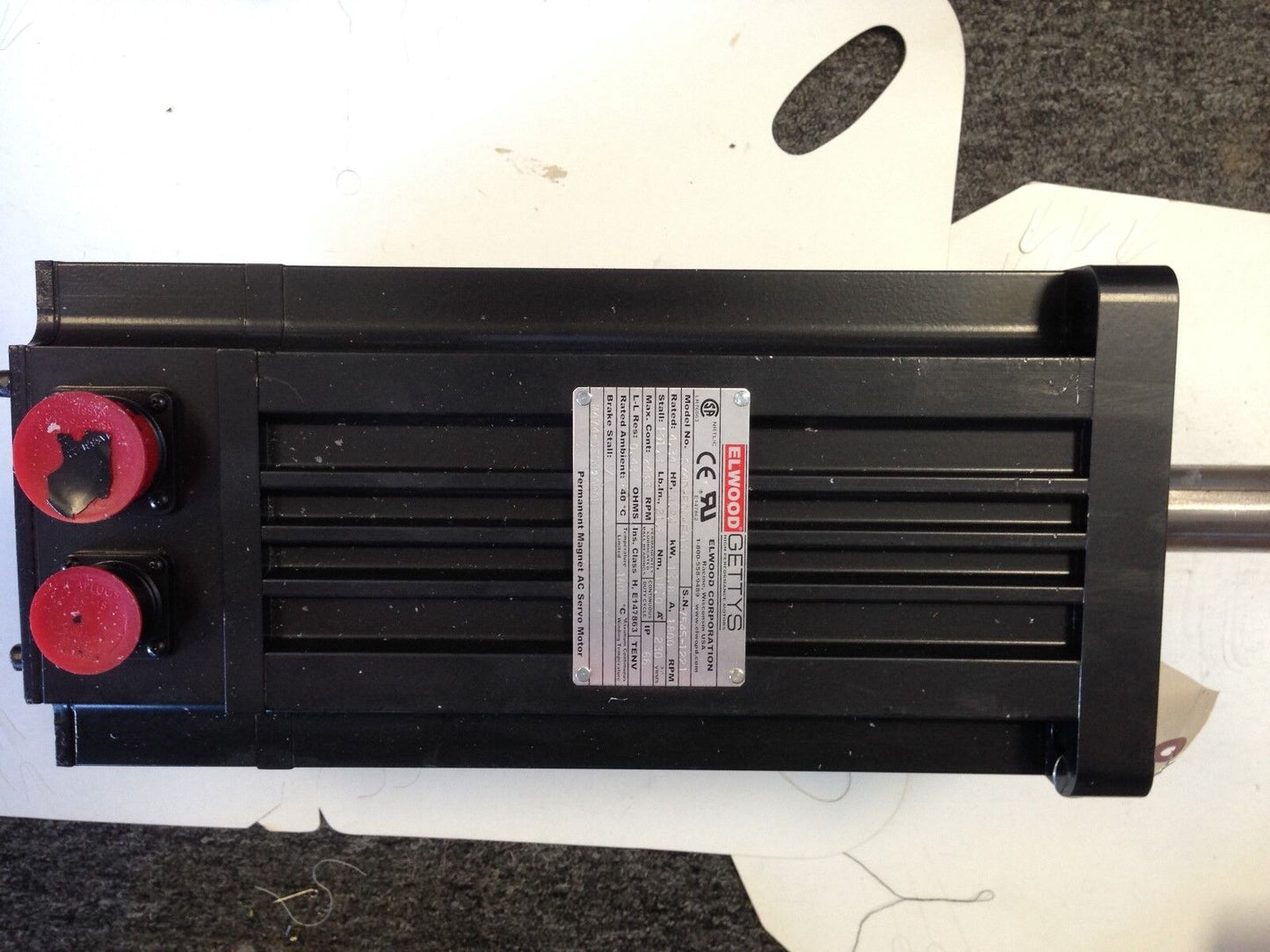 New Elwood Gettys S74d-F00-F010 Ac Servo Motor,4.34Hp,800-Rpm,230Vac,Td