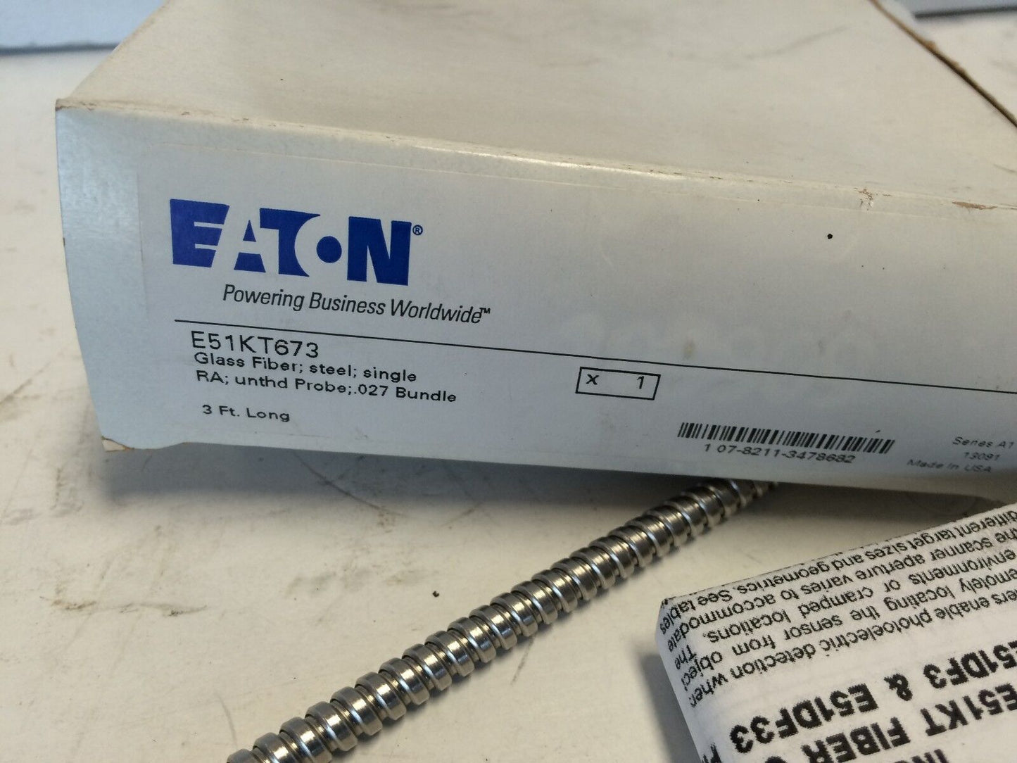 New Cutler-Hammer Glass Fiber Optic Cable E51kt673,110605-267,13091,Fb