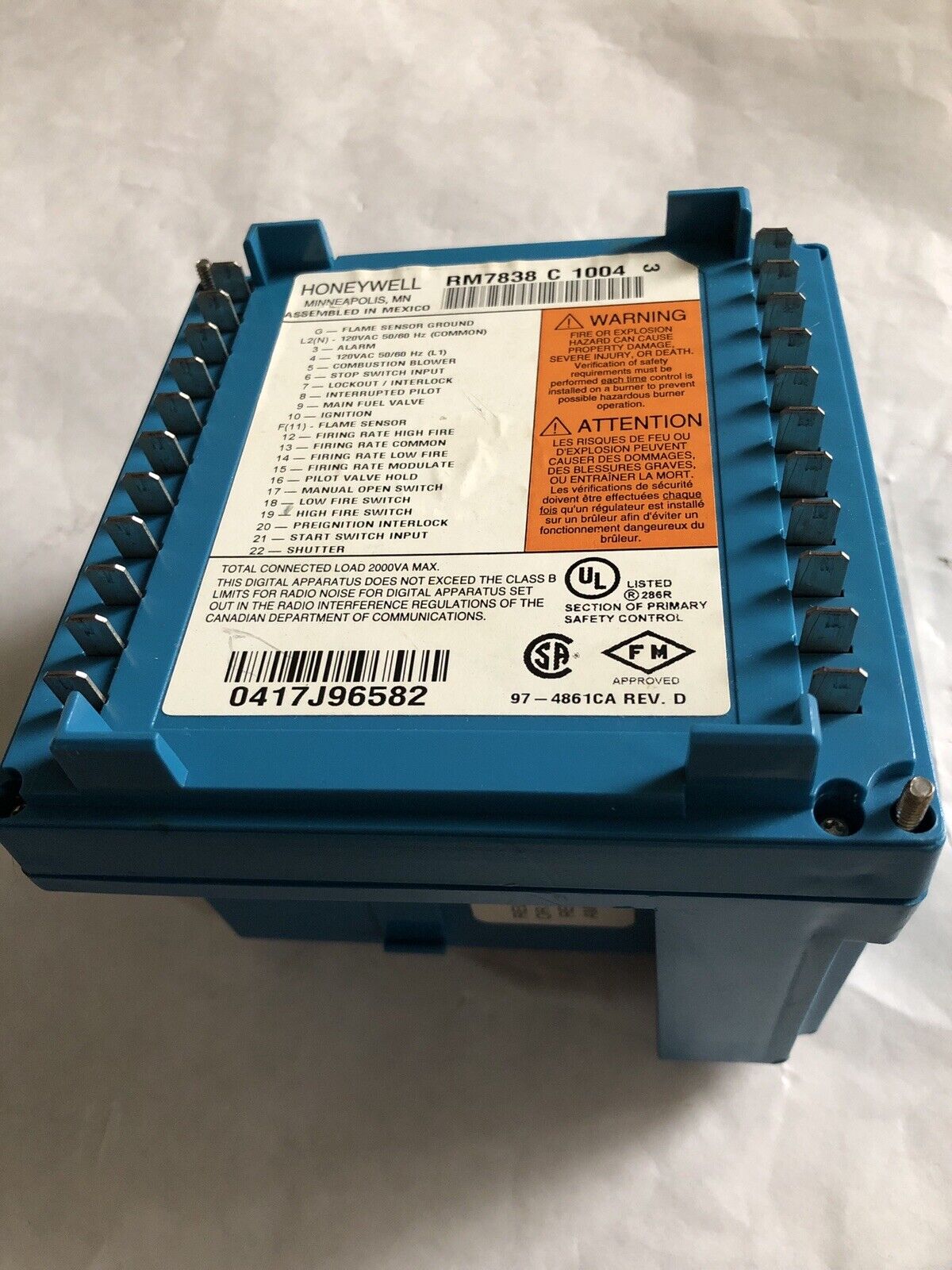 Honeywell Rm7838c1004 Honeywell Burner Control Rm7838 C 1004 ,Ee,Ea