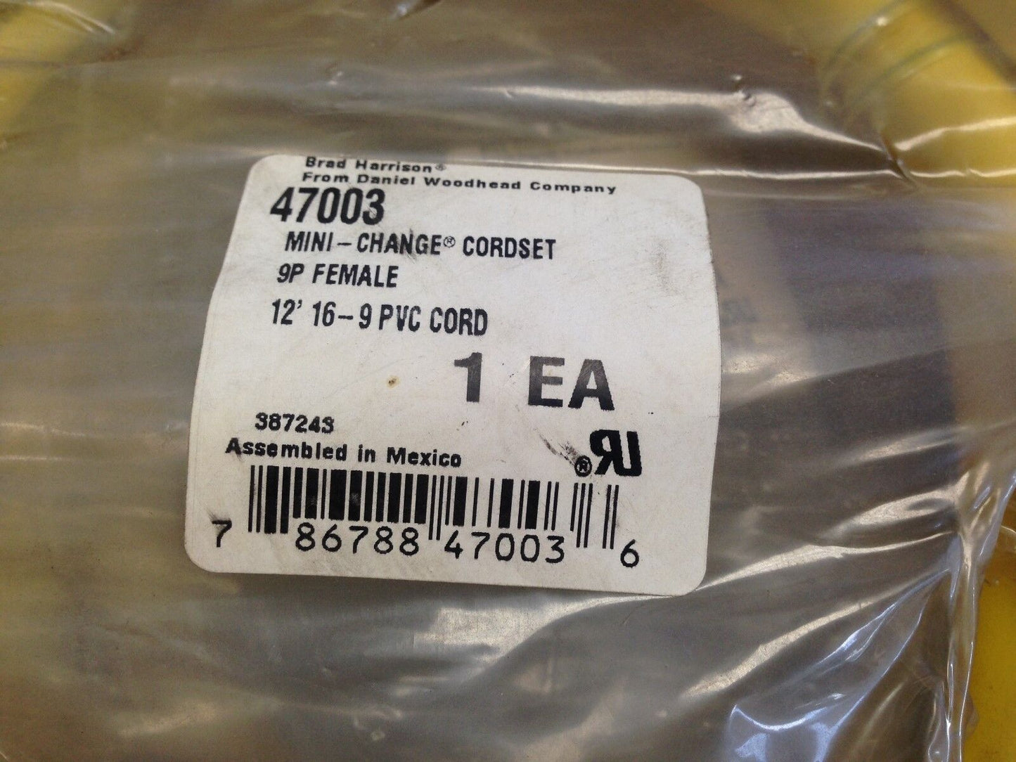 New Brad Harrison 47003 Daniel Woodhead,600 Volt 7Amp,Mini Change Cordset20,Sh
