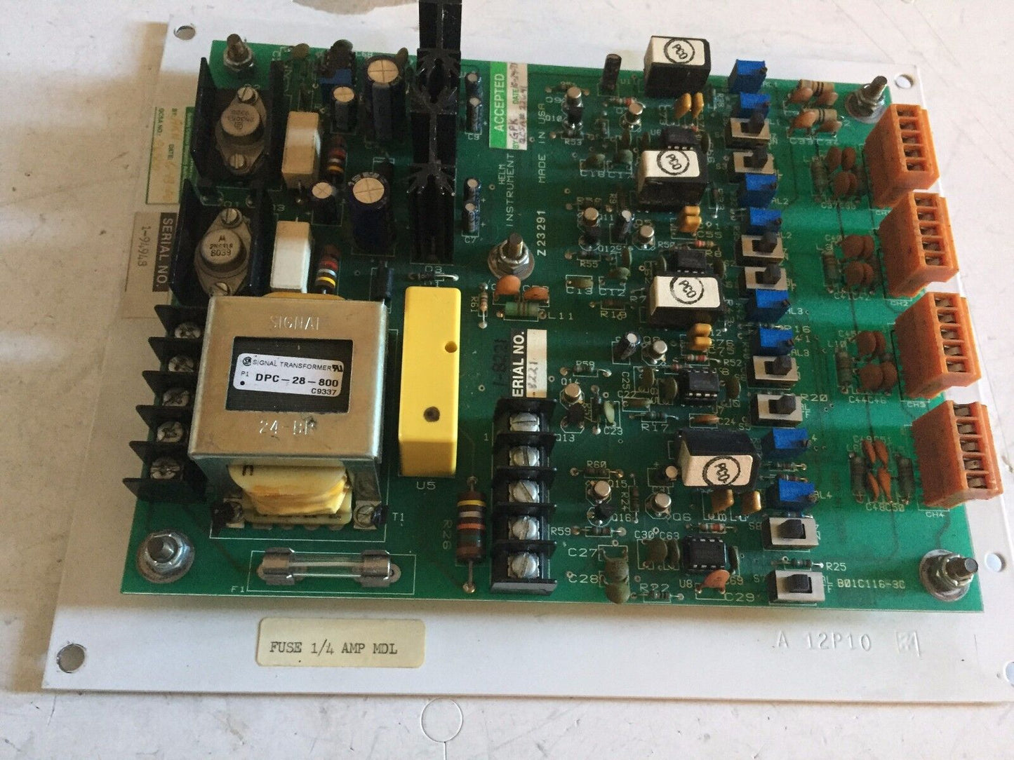 Helm B01c116-3C,Helm Instrument Z23291 Pc Board S/N 1-94948,Ss