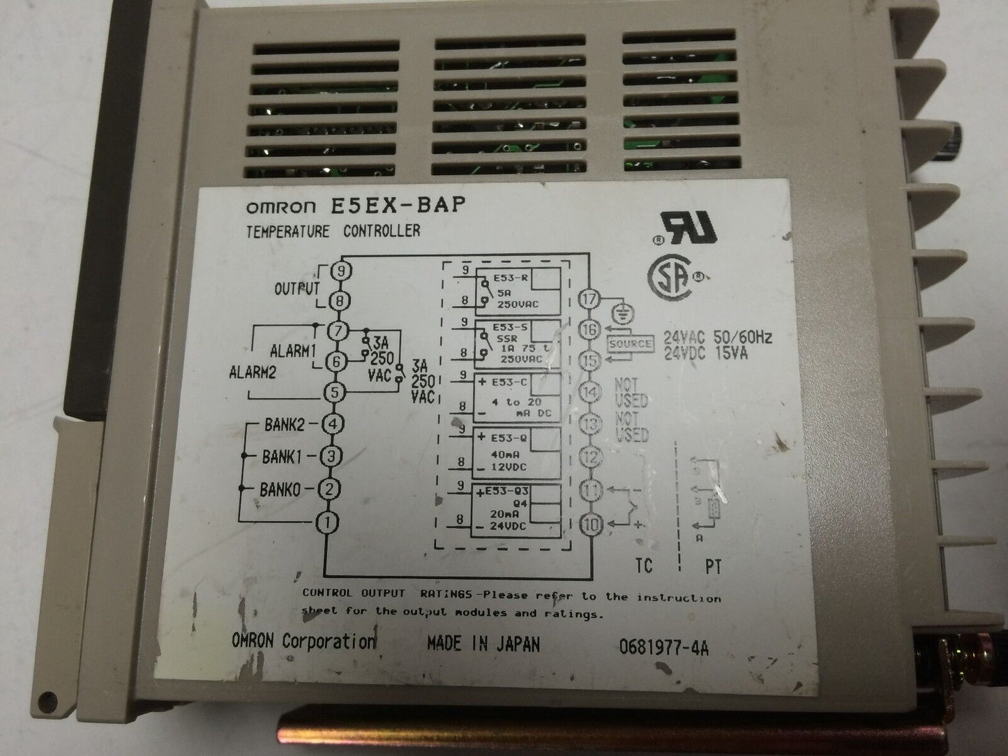 Omron E5ex Bap Temperature Controller 24Vac/Dc 50/60Hz E5ex-Bap,Ez
