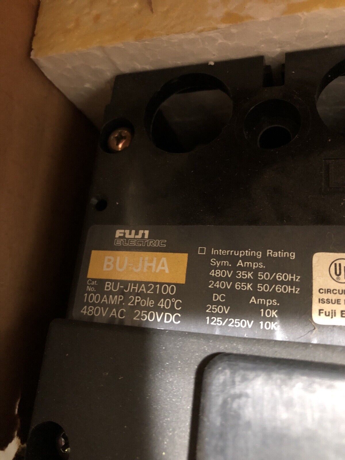 New Fuji Bu-Jha2100 Circuit Breaker, 100A, 480Vac/250Vdc, 2-Pole Fuji Bu-Jha,Bi