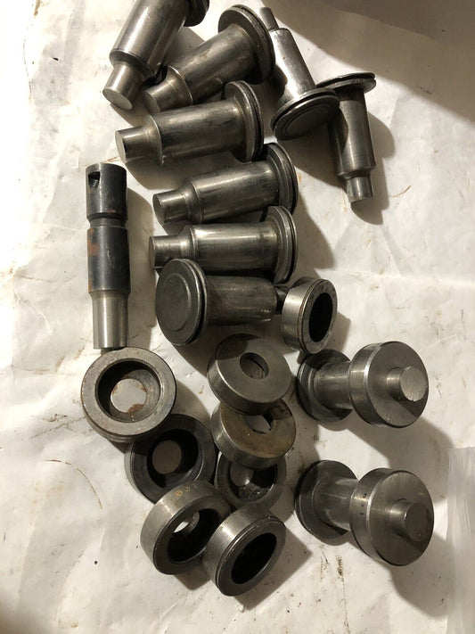 Lot 10 Sets Strippit Round Punches & Dies,625,.6250,0.6250",.631 Punch Die,To